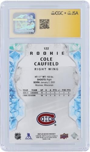 Cole Caufield Canadiens Signed 2021-22 Upper Deck Ice #122 CGC 10 Rookie Card - Picture 2 of 3
