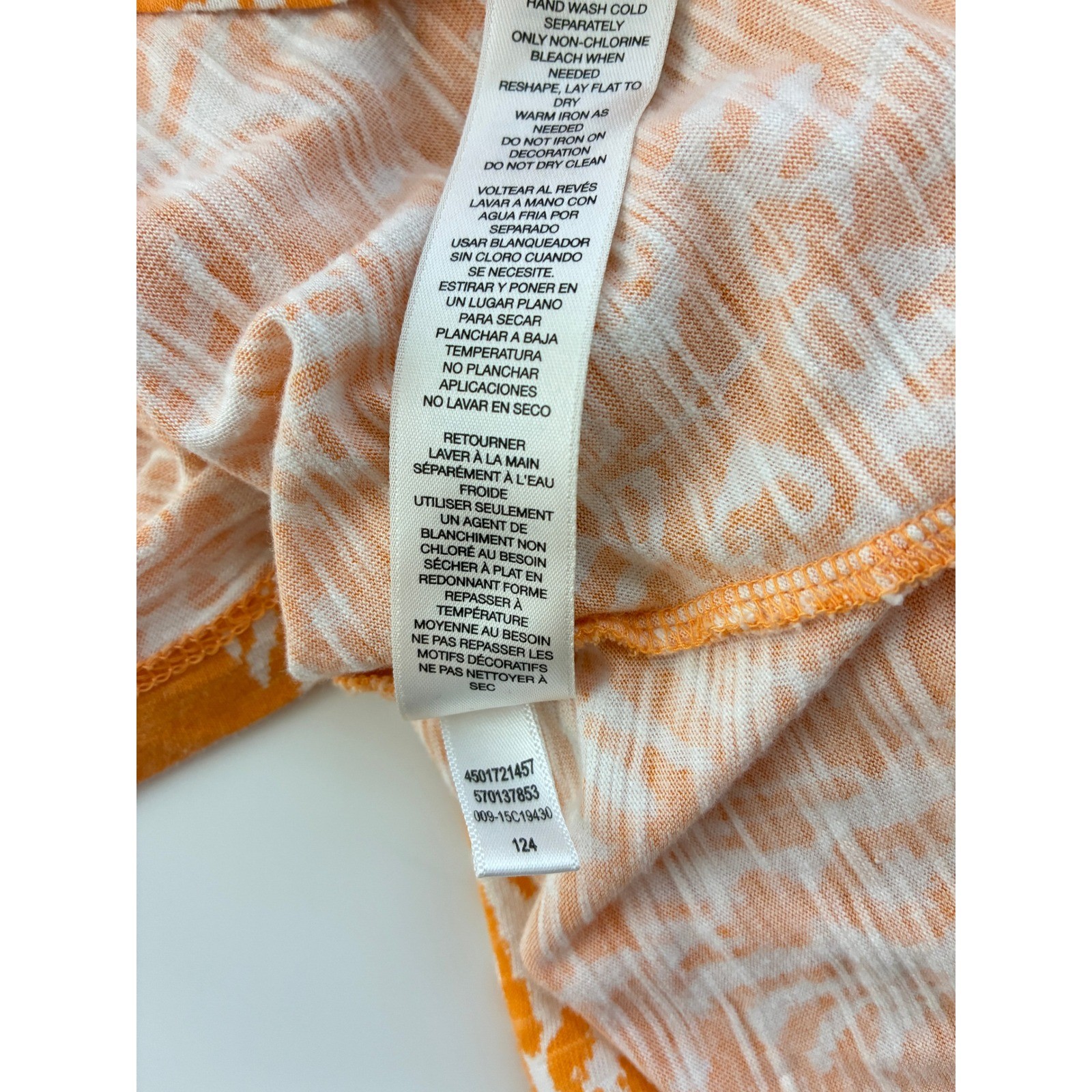 Chicos Orange White Pattern Beaded Embroidered V … - image 14