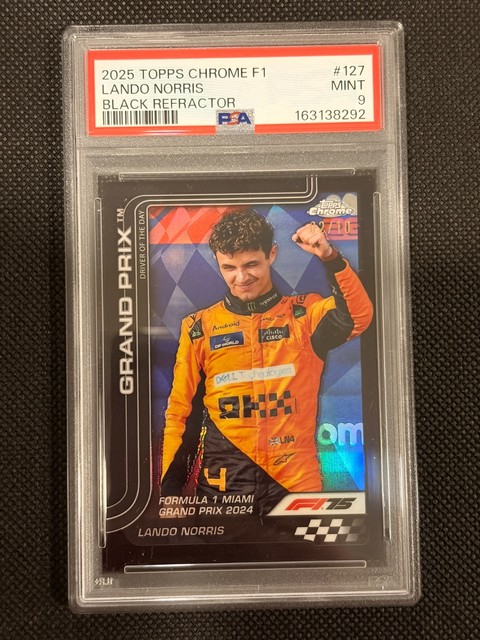 2025 Topps Chrome F1 Lando Norris #127 True Black /10 PSA 9 NONE HIGHER