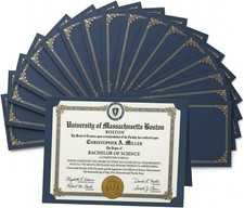 Certificate Holders 8.5 x 11, 30 Pack Extra Thick Diploma Covers, Navy Blue