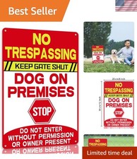 Elegant 8x12 Beware of Dog Sign - Durable Tin, Waterproof  Vintage Design