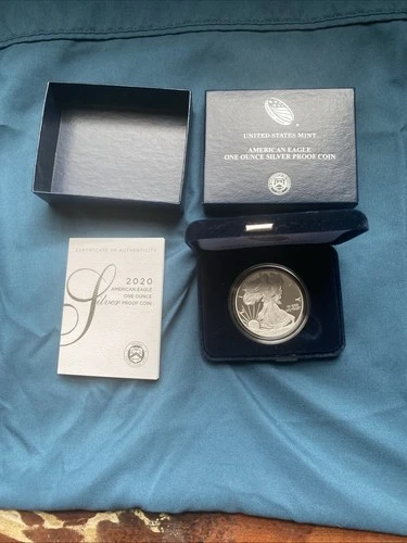 2020 W American Silver Eagle Proof Coin COA Original Packaging 20EA