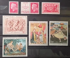 6267 - FRANCE - SCOTT# 1231, 1231d, 1273-1276, 1277 - MNH