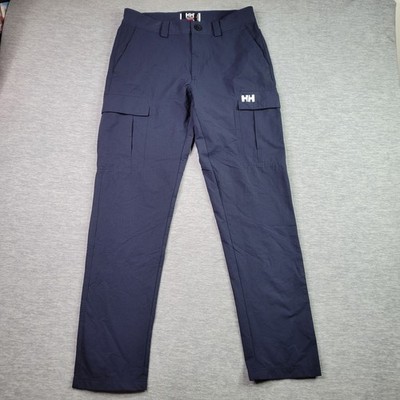 Helly Hansen Quick Dry Cargo Pants Mens 32x32.5 Navy Stretch Ripstop Sailing 