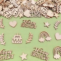 Streudeko Tischdeko Geburtstag 80 StüCk Holz Konfetti Happy Birthday Deko