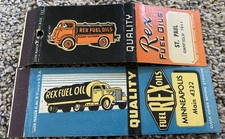 2 REX Oil Petroleum Advertising Matchbooks matchcovers Minneapolis St. Paul