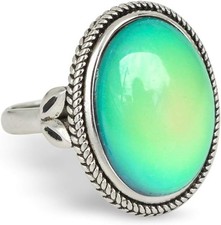Chic Vintage Style Adjustable Mood Ring with Color-Reflective Stone for All