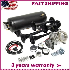 For Truck Car Wit 1.5G Air Tank 150psi 4 Trumpets Loud System Train Horn Kit
