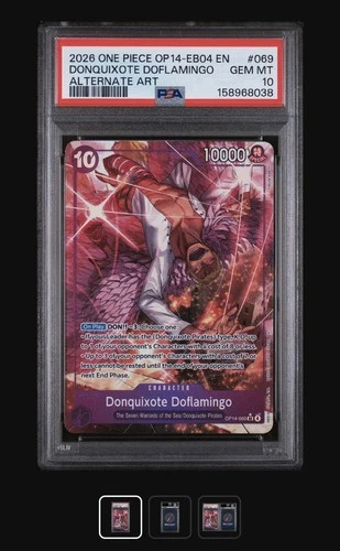 2026 ONE PIECE OP14-EB04 THE AZURE SEA'S SEVEN #069 DONQUIXOTE DOFLAMINGO PSA 10