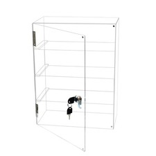 4 Shelf Clear Acrylic Display Case with Lock and Keys, Locking Display Cases ...