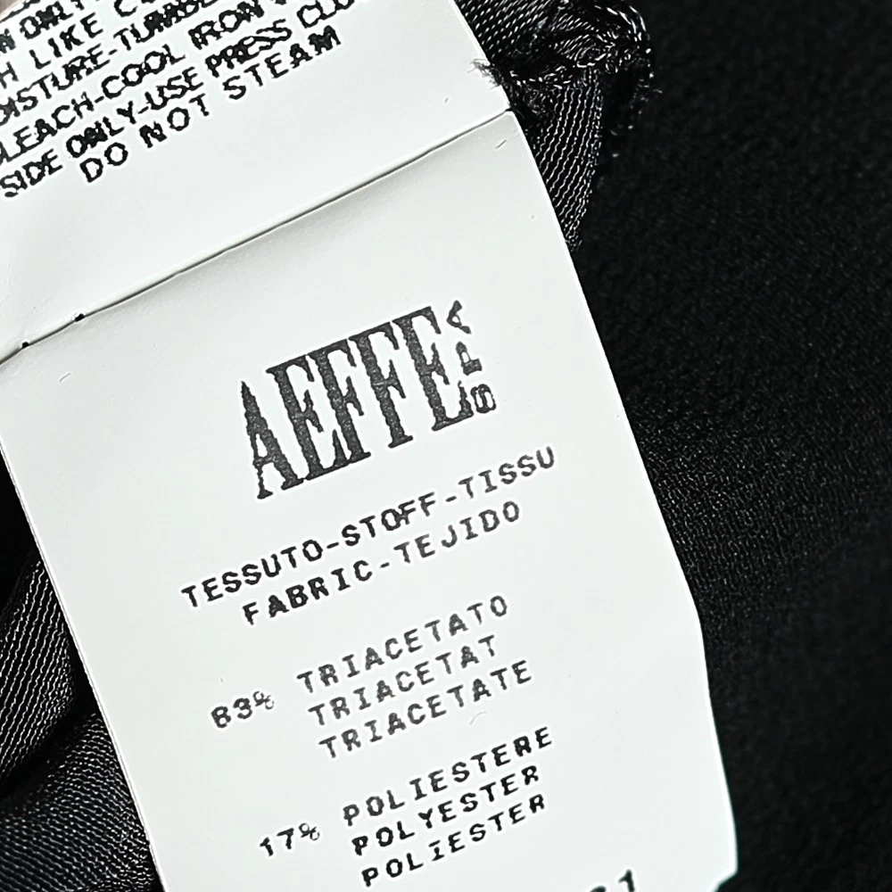 Abito midi Moschino economico e chic nero chiffon e manica in pizzo S