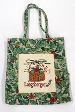 New Longaberger American Holly Berries Small Tote Bag Gift Bag