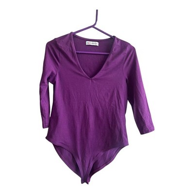 Even&ODD Body Lila Gr M Damen Baumwolle Elasthan V-Ausschnitt 3/4 Arm 68cm
