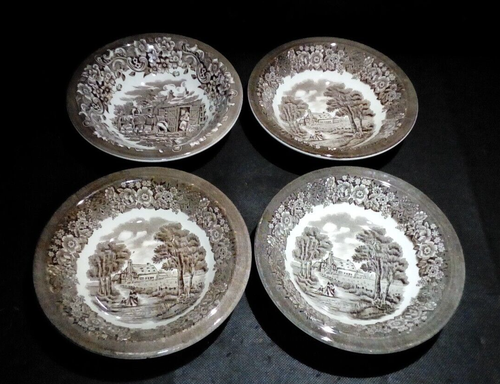 vintage 8 bols a céréales porcelaine anglaise Grindley Staffordshire marron - Imagen 7 de 8