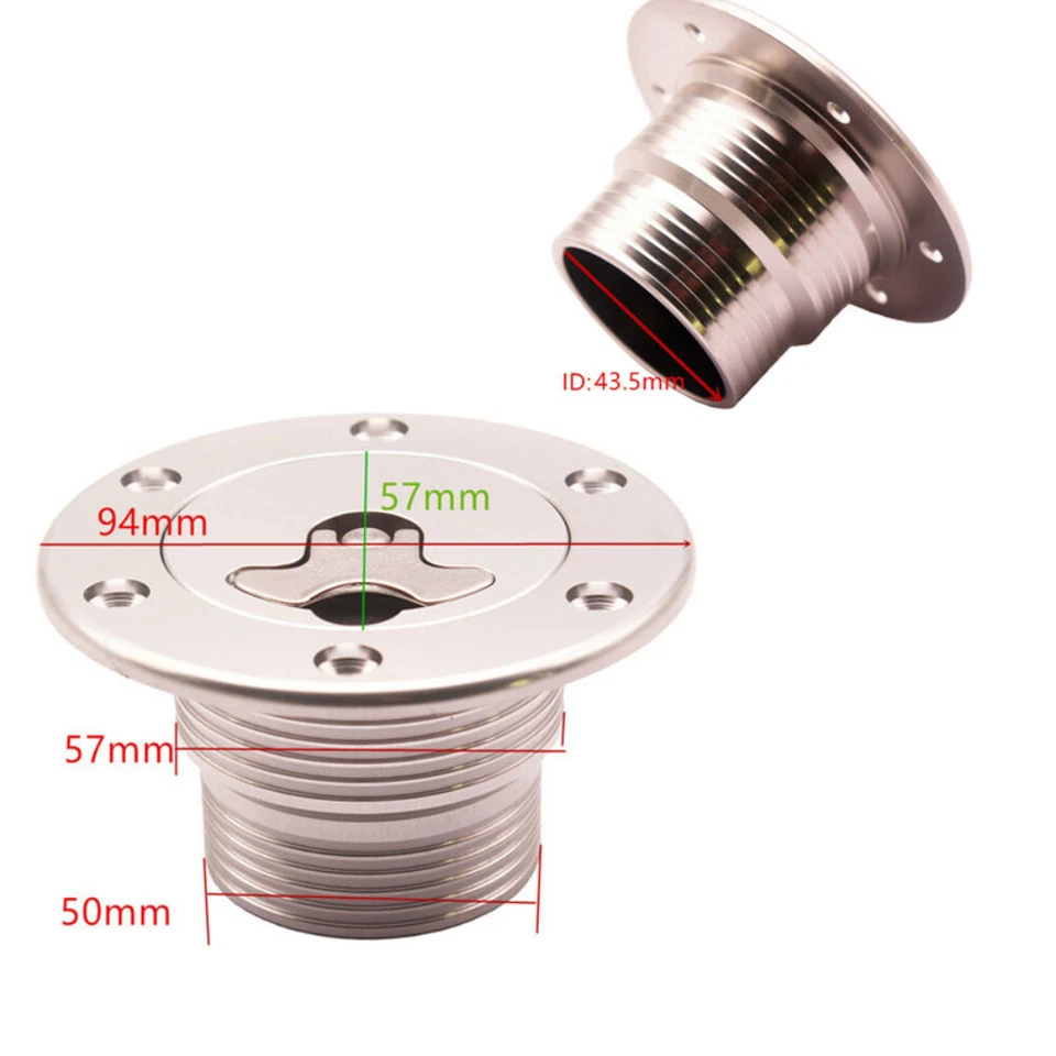 Universal Fuel Cell Surge Tank Cap Flush Mount 6 Bolt Opening ID 43.5mm Silver - Image 4 of 4