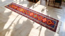 3x13 ft Runner Turkish Oushak Rug HandMade Colorful Hallway Rug actua 2.10x13 ft