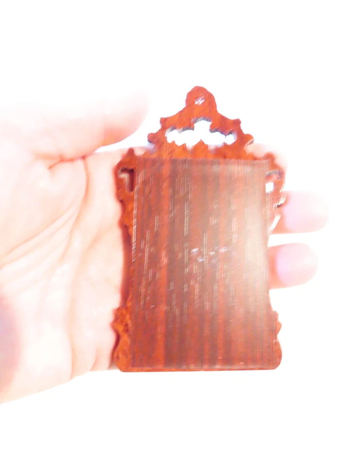 Espejo de pared miniatura casa de muñecas Bespaq caoba, escala 1:12 Foto 3 de 4