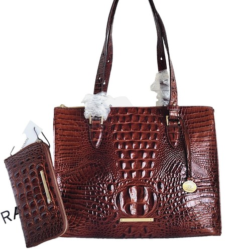Brahmin Julian Pecan Purse Large Handbag Tote Embossed Croc Brahmin Julian Pecan Purse Large Handbag Tote Embossed Croc  main image 2