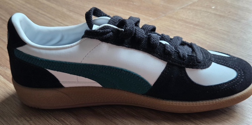 PUMA Palermo Youth Unified Leather Black/White/Green 399691-01 Size 7 - Picture 9 of 14