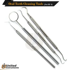Dental Endodontic Probe 9 Explorer Teeth Cleaning Perio Sickle Scaler Hand Tools