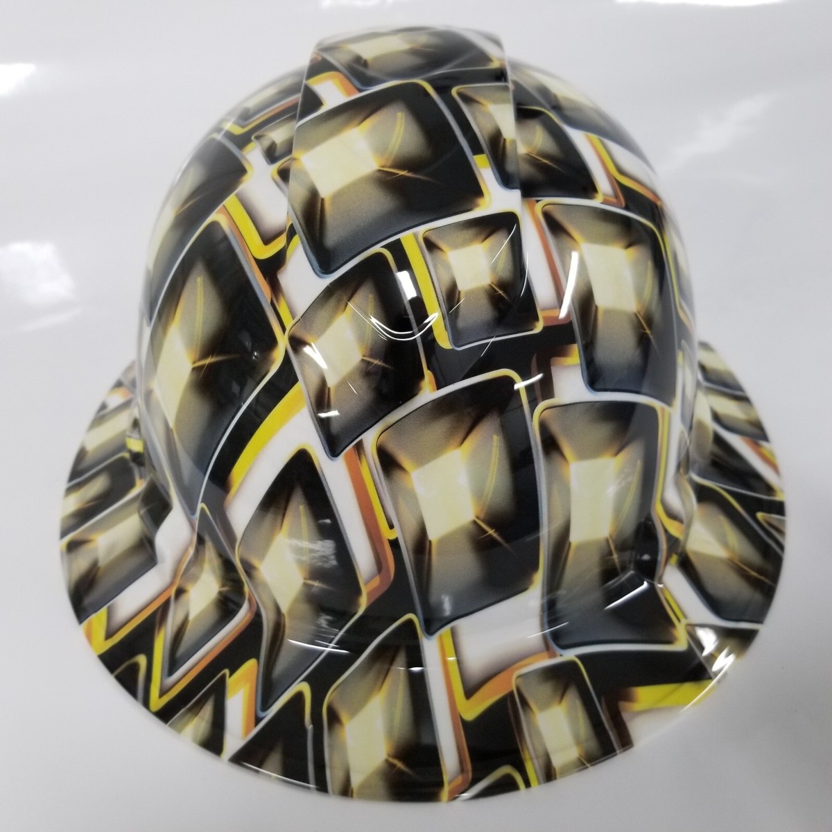 full brim hard hat custom hydro dipped IN HOLLYWOOD SUPERSTAR FLASH CUBES  NEW