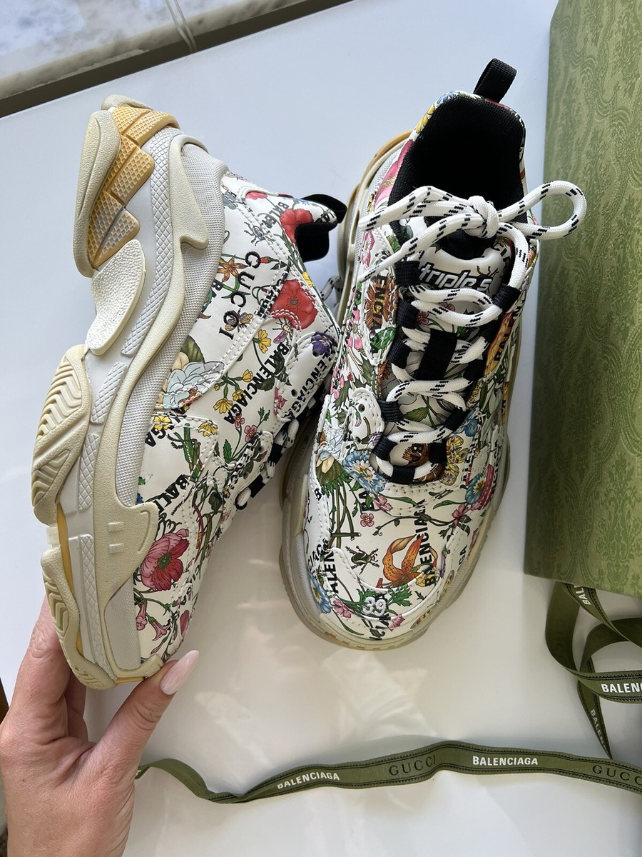 Size 39 Gucci x Balenciaga Triple S Floral | eBay