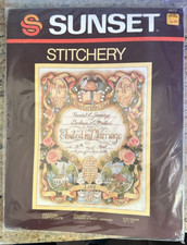 NEW Vintage Sunset Stitchery Wedding Certificate Embroidery Kit 2672 14" x 18"