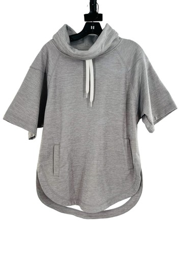 Zella sportliches Oberteil im Poncho-Stil mit Stehkragen grau meliert grau Taschen Größe XS