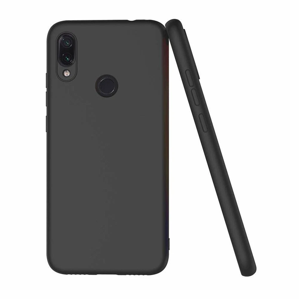COVER CUSTODIA + PELLICOLA VETRO TEMPERATO PER XIAOMI REDMI NOTE 7 NERO OPACO - Immagine 3 di 4