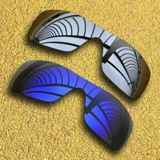 2Pcs Polarized Lenses Replacement for-Oakley Batwolf OO9101 - Silver Violet Blue