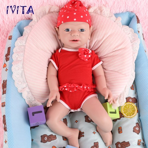 IVITA 21"" Massives Silikon Reborn Baby Mädchen handgefertigte Schlappen Silikonpuppe Säugling - Bild 12 von 12