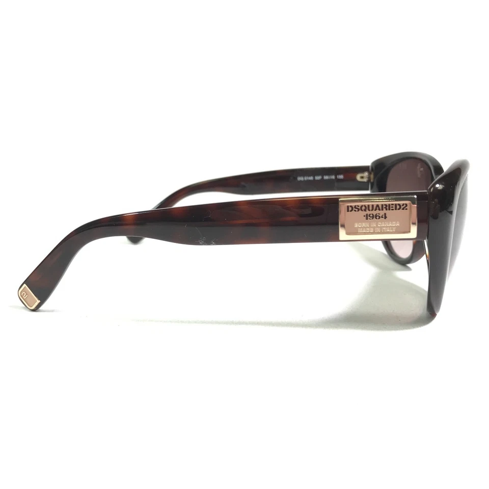 DSquared2 Sunglasses DQ0145 52F Brown Round Cat Eye Frames with Purple Lenses - Image 4 of 4