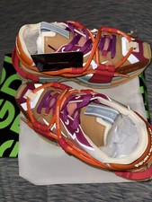 Women’s Size 8| Dolce And Gabbana Space Leather Sneaker Orange, Baby Blue, Brown
