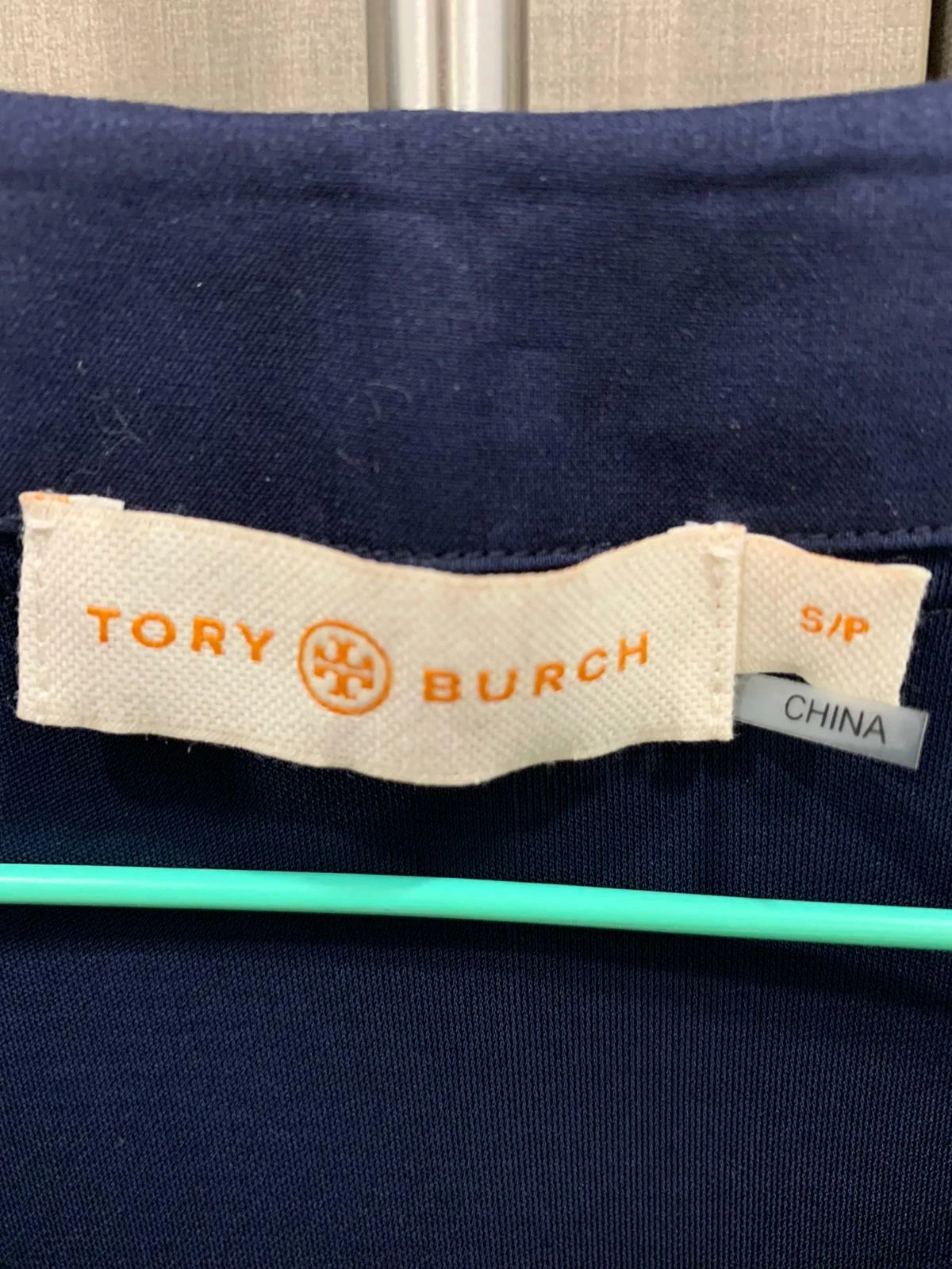 Autentico abito blu Tory Burch nuovo con perline taglia piccola US 4