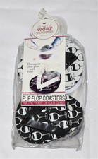 4 DRINK WARE Attachable Coasters Drink Wine Glass Summer Flip Flop Footwear NIP