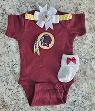 Redskins baby/toddler outfit girl Redskins baby gift Washington football baby 
