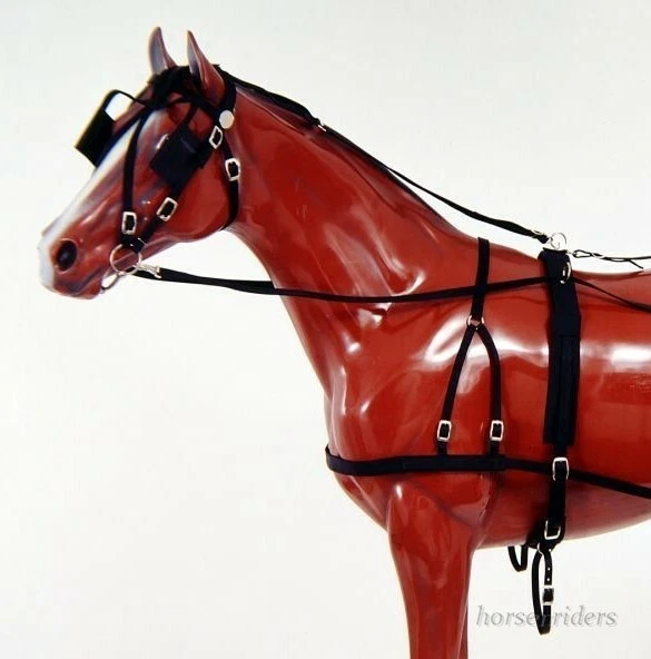 Arnês para condução de cavalo Cob - Cob/Small Horse - Nylon preto - Baixa manutenção - Imagem 3 de 3