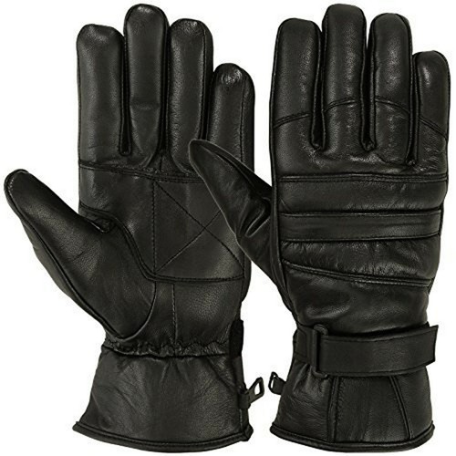 Herren Warme Winter Kaltes Wetter Leder Handschuhe Motorrad Fahren Thermofutter - Bild 14 von 35