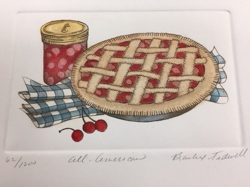 "ALL - AMERICAN" ORIGINAL L.E. ETCHING BY BARBIE TIDWELL (CHERRY PIE) - Picture 2 of 5
