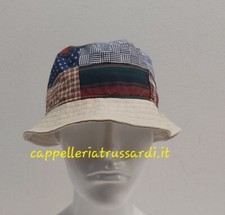CAPPELLO BUCKET HAT PESCATORE BEIGE PATCHWORK  COTONE MADE IN ITALY