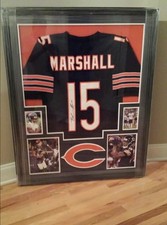 BRANDON MARSHALL CHICAGO BEARS AUTOGRAPHED JERSEY CUSTOM FRAMED JSA COA NICE !!