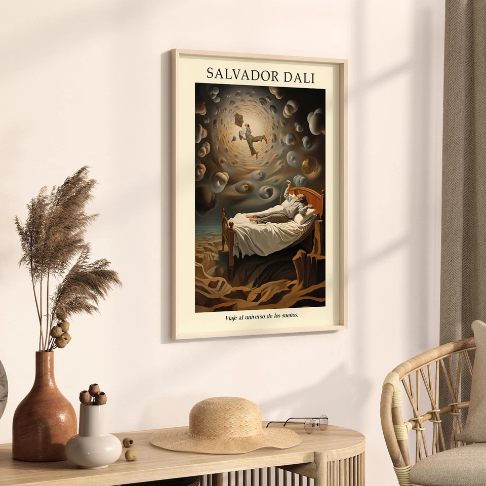 Impresión de Salvador Dalí, póster de viajero de ensueño, arte surrealista, arte de pared de Dalí Foto 3 de 4