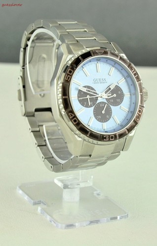 Guess Men Authentic Only Watch Silver Stainless Steel NWT FAST SHIPPING! - Picture 2 of 6