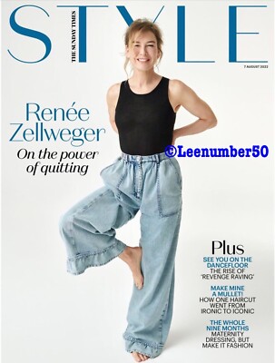 Sunday Times Style Magazine Renee Zellweger 6/8/22 New