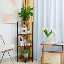 4-Tier 40" Tall Corner Shelf Stand - Corner Storage Display Shelf Plant Stand