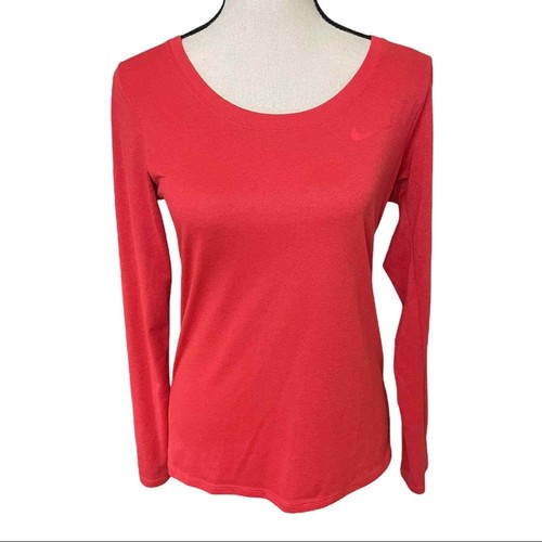 Nike Dri Fit Damen Langarm Rundhals Rosa Lauftop Gr. Small.