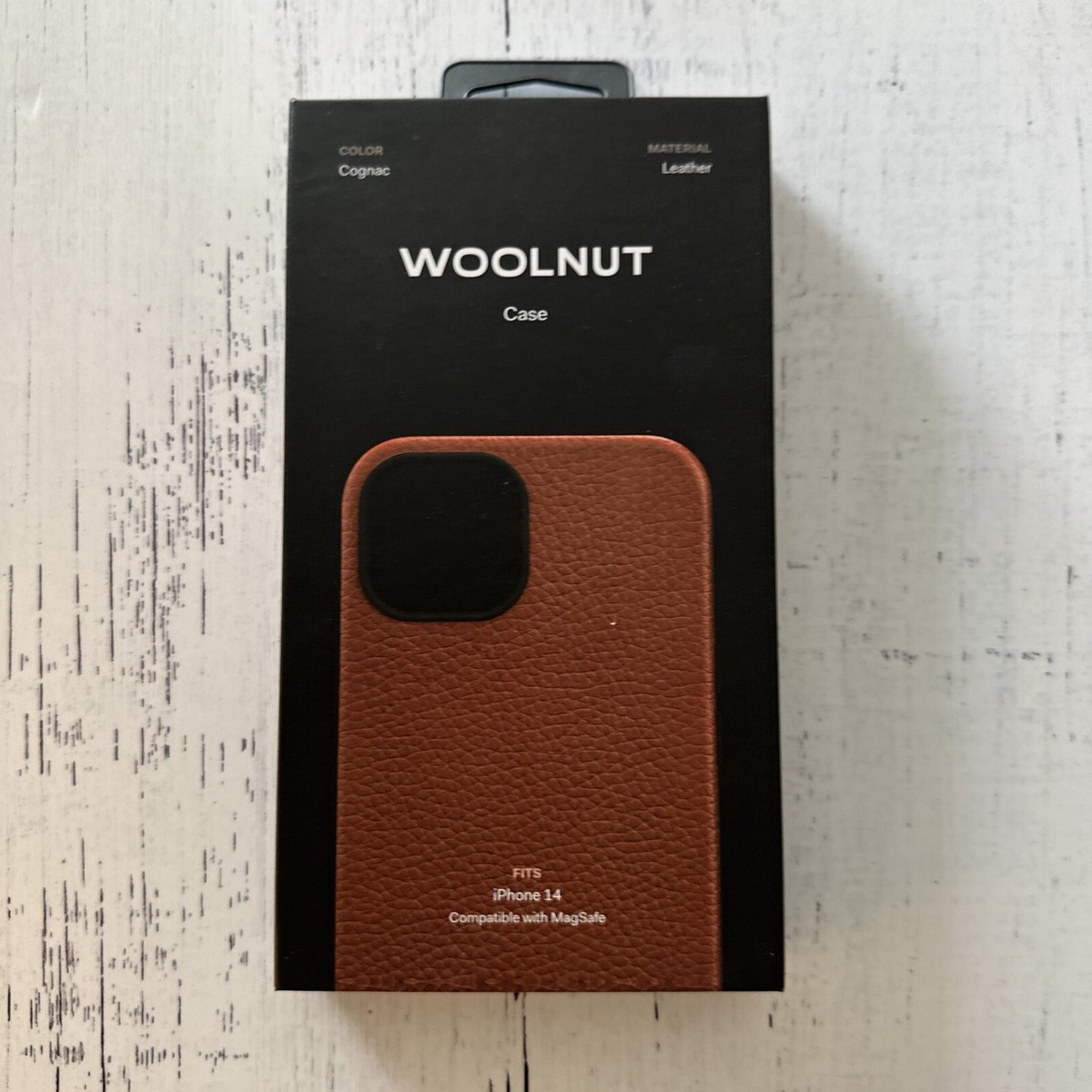 Woolnut Slim Cognac Brown Leather MagSafe Case for iPhone 14 NEW