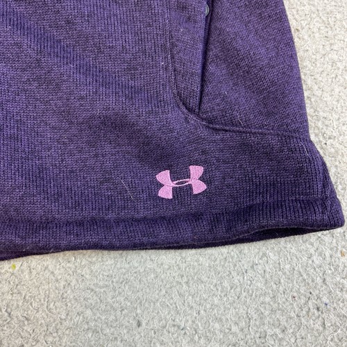 Under Armour Jacket Women Small Purple Full Zip High Neck Fleece Fitted Outdoor - Picture 8 of 11