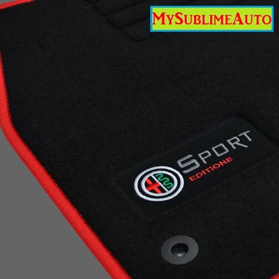 Tapis Sur Mesure Alfa Romeo Mito 2008-2018 - Velour Noir - 4 Pièces - Antidérapant Et Renforcé - Made In Italy