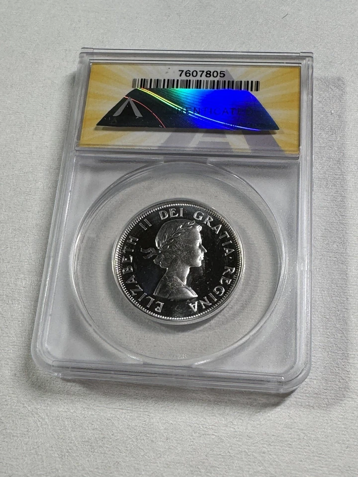 1963 Canada 50 Cents Silver Coin Proof Like Graded MS 66 Cameo by ANACS - Image 4 of 4